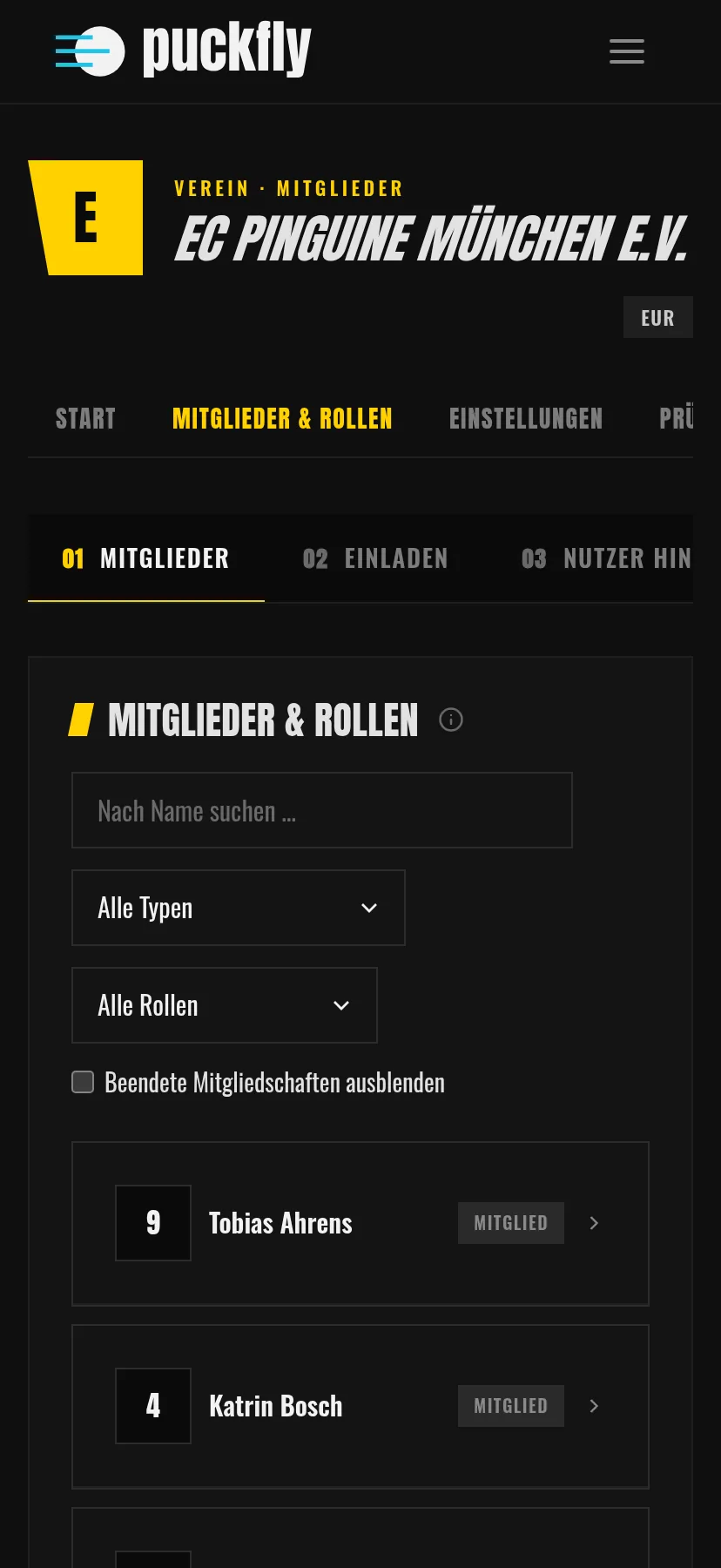 Mitglieder und Rollen